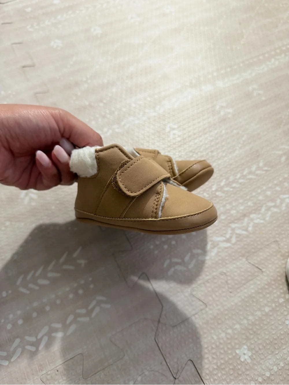 Baby Tan Faux-Shearling Winter Booties - baby